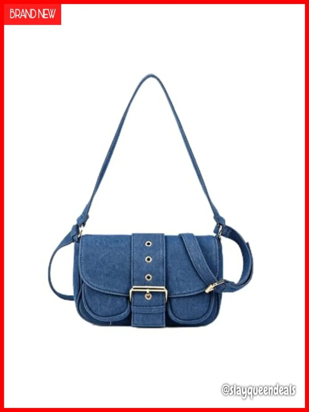 Vintage Denim Crossbody Bag Saddle Hobo Shoulder Purse for Women